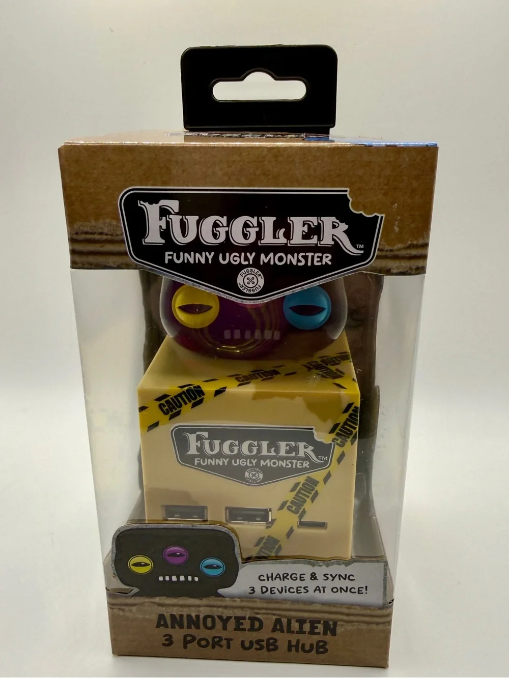 Fuggler Annoyed Alien 3-Port USB Hub - Yellow with Multicolor Eyes - Picture 3 of 6